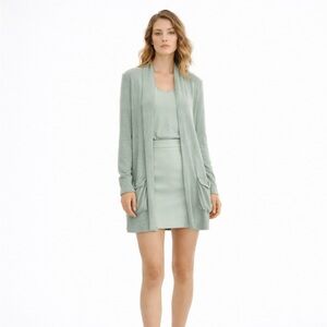 NWT linen Long Sleeve Green fine knit Top made in ITALY
